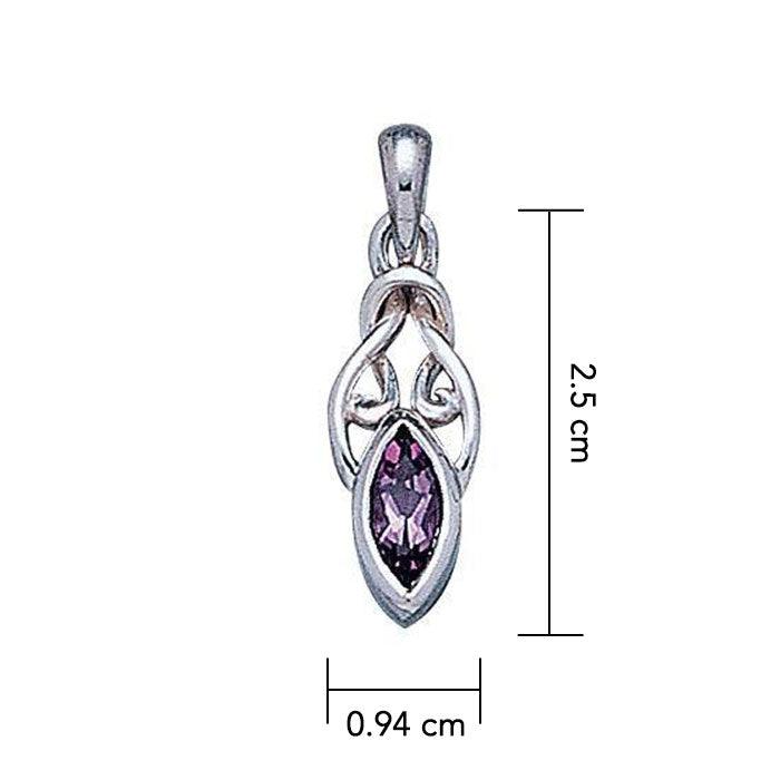 Celtic with Marquise Gemstone Silver Pendant TP856