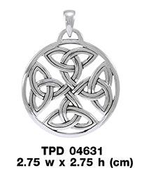 Celtic Trinity Quaternary Knot Silver Pendant TPD4631