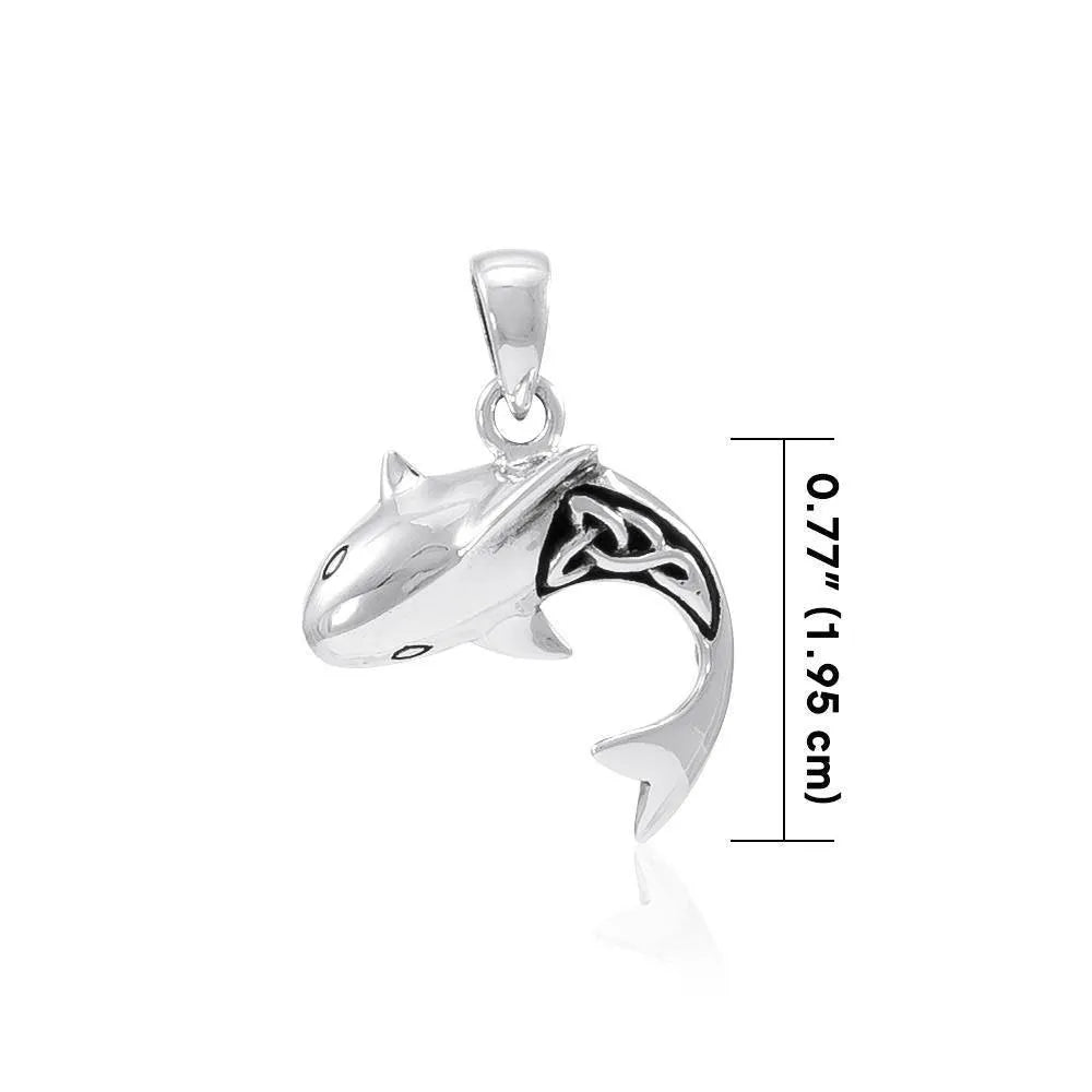 Celtic Shark Sterling Silver Pendant TPD066