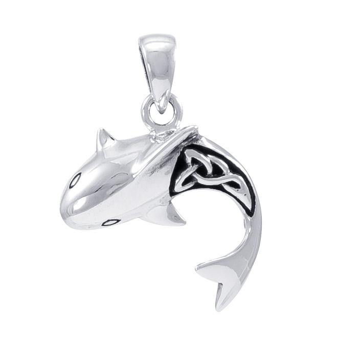 Celtic Shark Sterling Silver Pendant TPD066