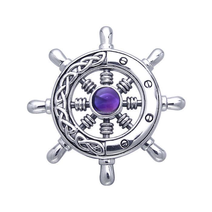 Large Celtic Ship Wheel ~ Sterling Silver Pendant Jewelry TPD069