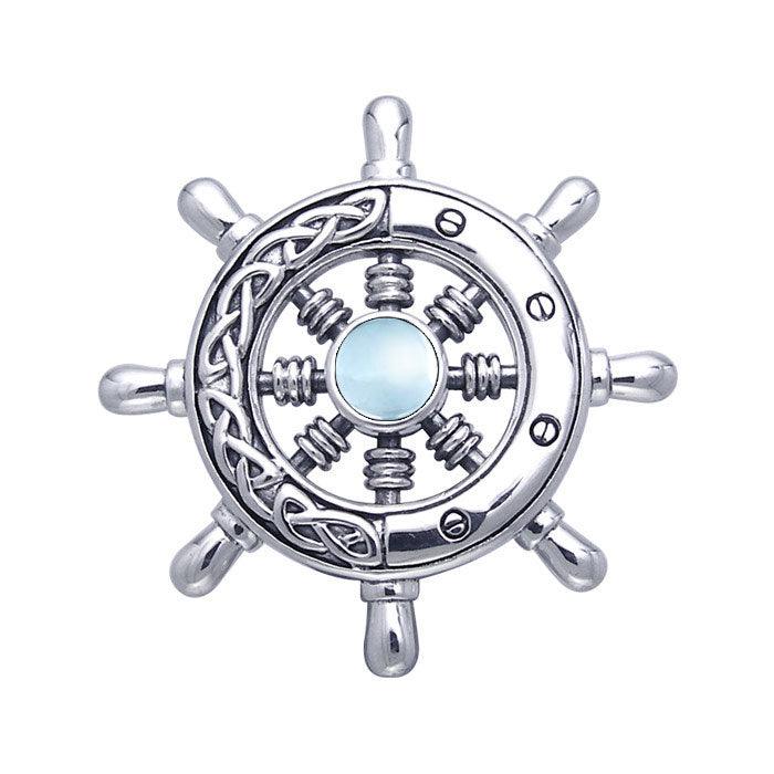 Large Celtic Ship Wheel ~ Sterling Silver Pendant Jewelry TPD069