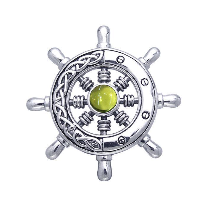 Large Celtic Ship Wheel ~ Sterling Silver Pendant Jewelry TPD069