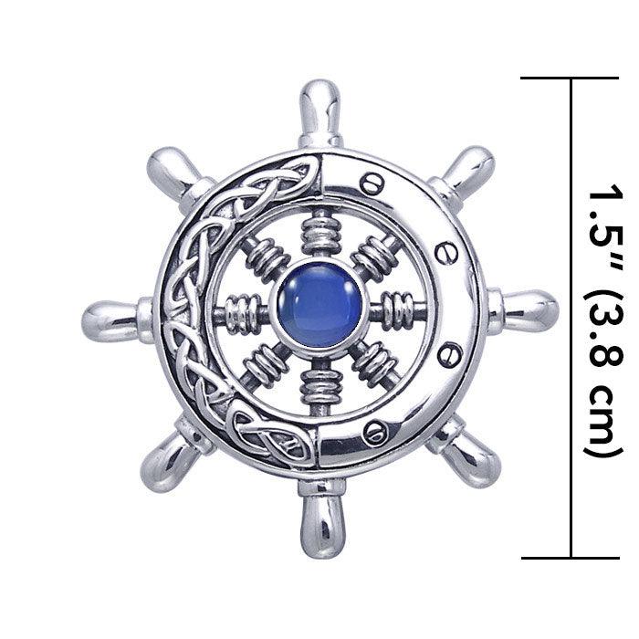 Large Celtic Ship Wheel ~ Sterling Silver Pendant Jewelry TPD069