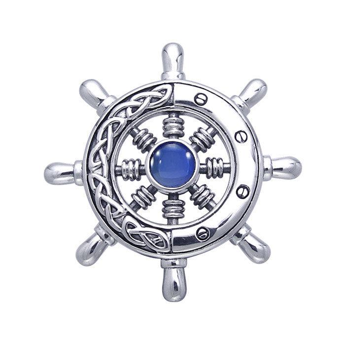 Large Celtic Ship Wheel ~ Sterling Silver Pendant Jewelry TPD069