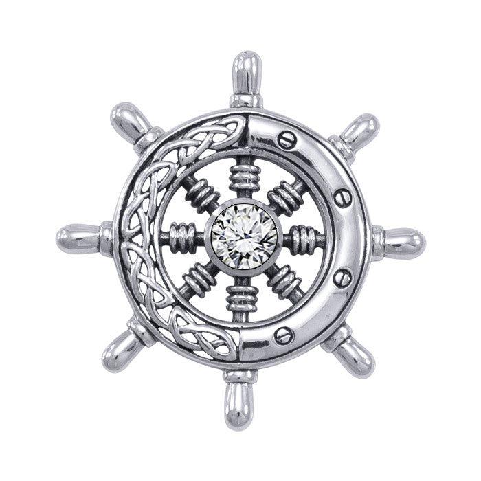 Celtic Knots Ship's Wheel Silver Pendant TPD1028