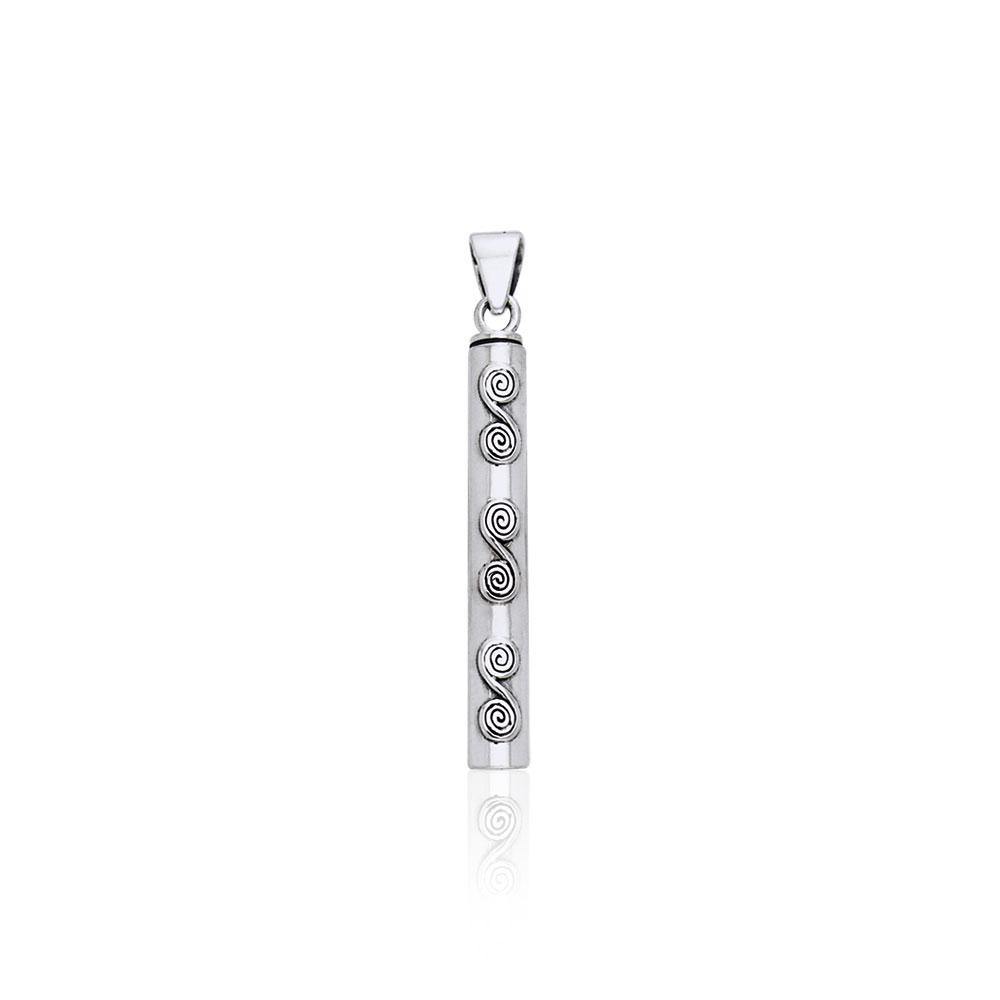 Danu Silver Celtic Knotwork Column Pendant TPD1237