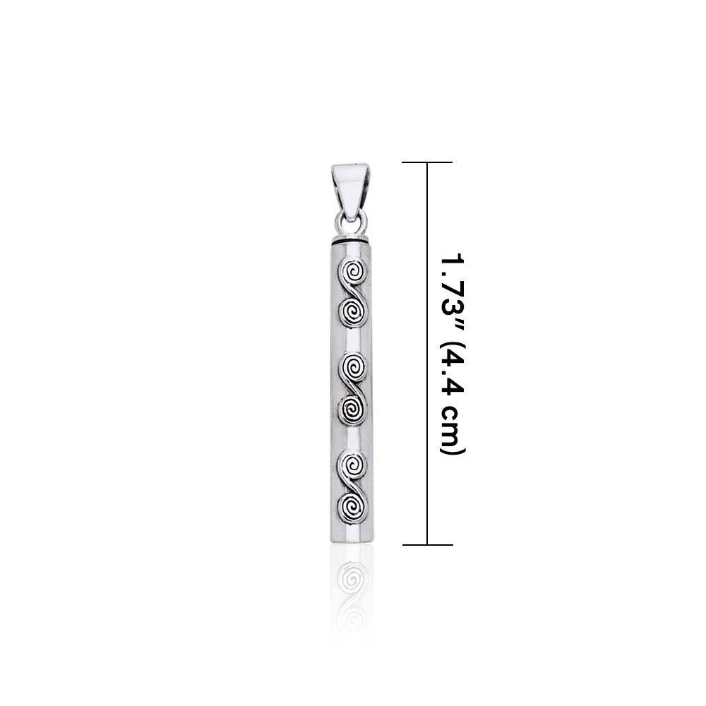Danu Silver Celtic Knotwork Column Pendant TPD1237