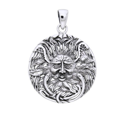Celtic Triple Spiral Sun Disk Silver Pendant TPD1581
