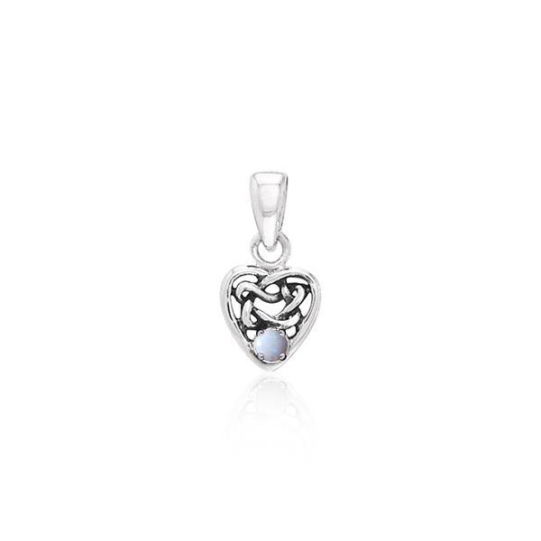 Celtic Knotwork Heart Birthstone Sterling Silver Pendant TPD2897