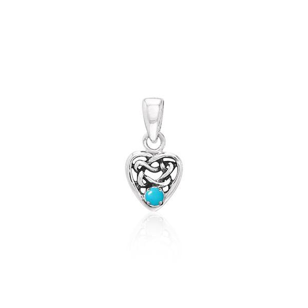 Celtic Knotwork Heart Birthstone Sterling Silver Pendant TPD2897