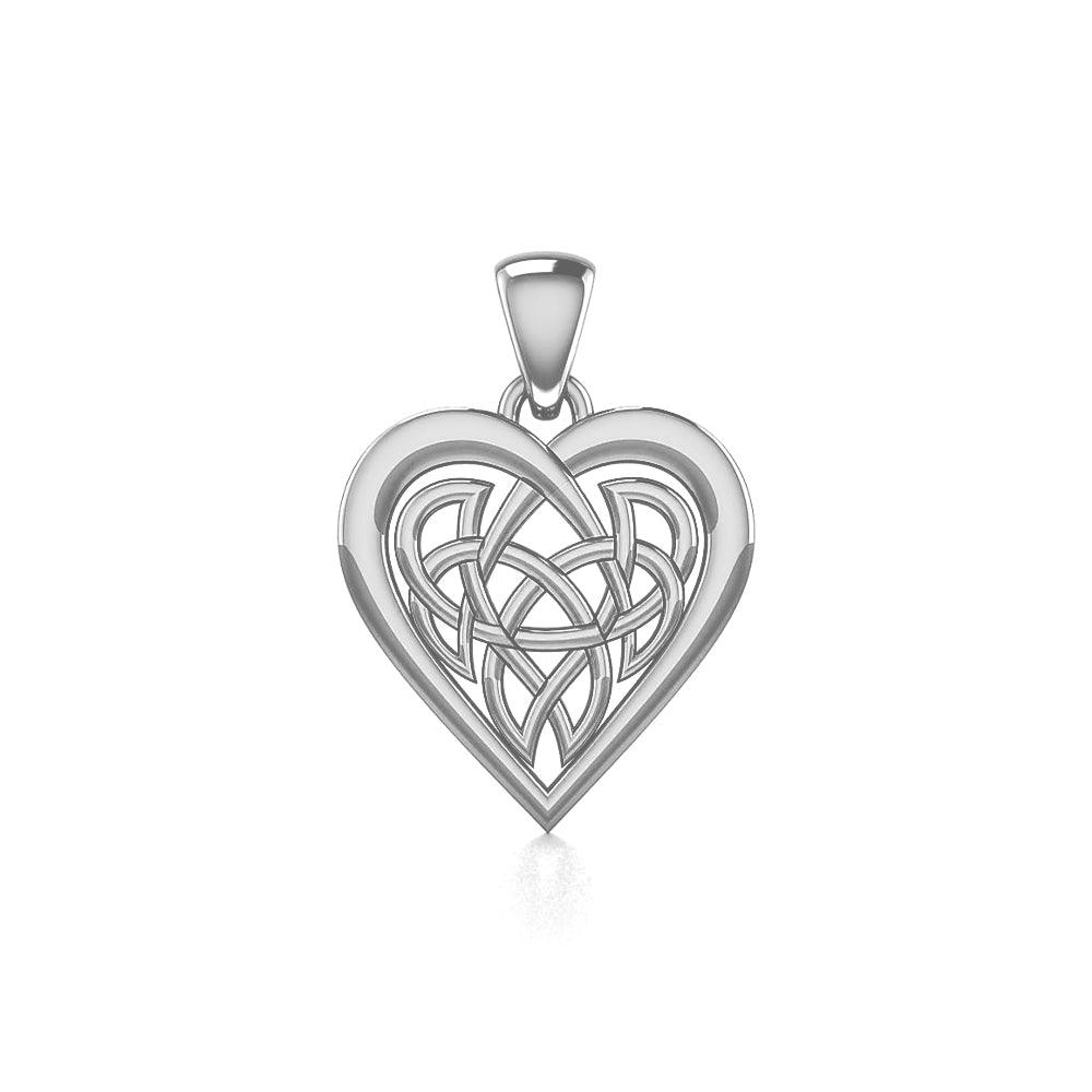 Celtic Knot Heart Sterling Silver Pendant TPD3015