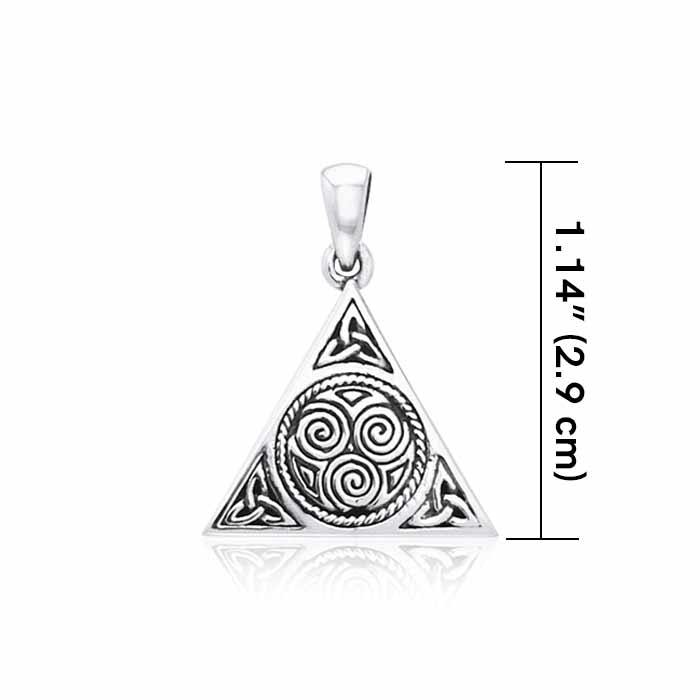 Celtic Trinity Knot Triskelion Triangle Pendant TPD3016