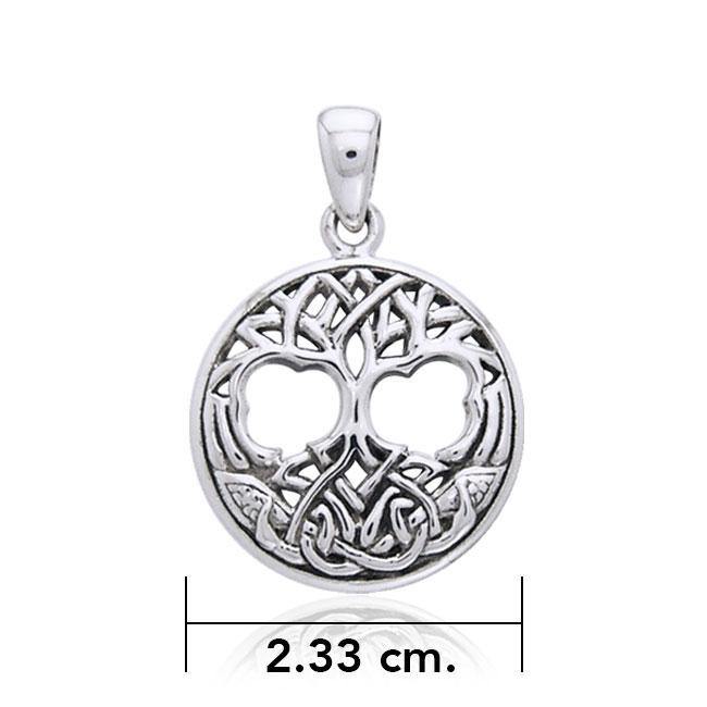 Interwoven with Birds in the Celtic Tree of Life ~ Sterling Silver Jewelry Pendant TPD3019