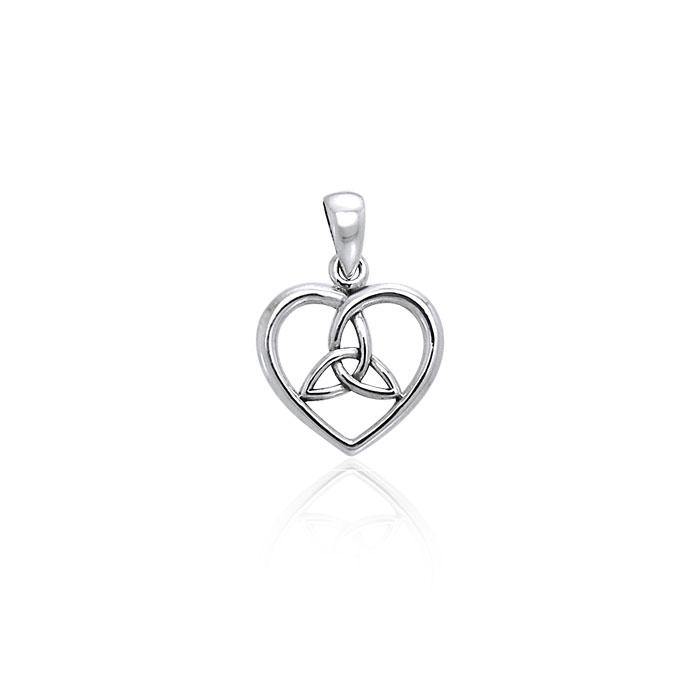 Celtic Trinity Heart Silver Pendant TPD3562