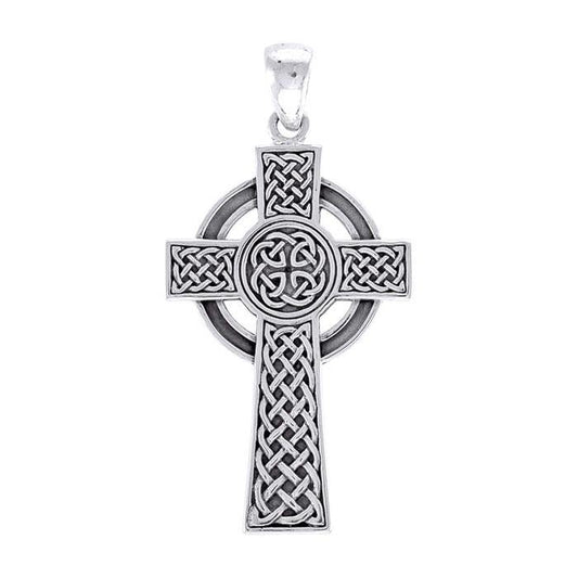 Large Celtic Cross Silver Pendant TPD3693