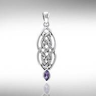 Celtic Knotted Hearts Gemstone Pendant TPD3716