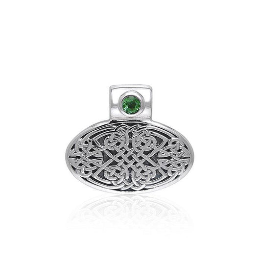 Celtic Knotwork Silver Pendant with Gem TPD377