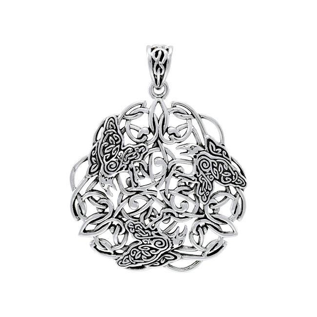 Brigid Ashwood Celtic Raven Sterling Silver Pendant TPD4001