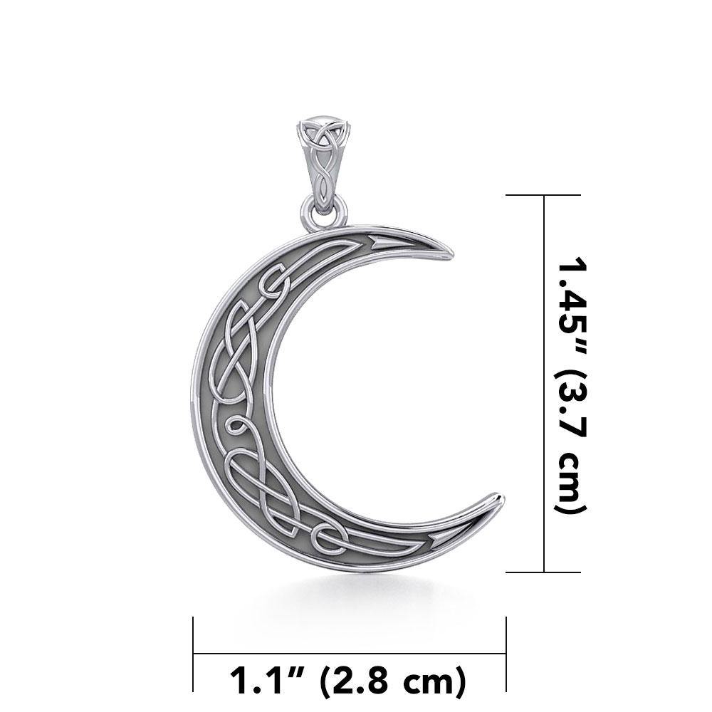 Celtic Crescent Moon Silver Pendant TPD4135