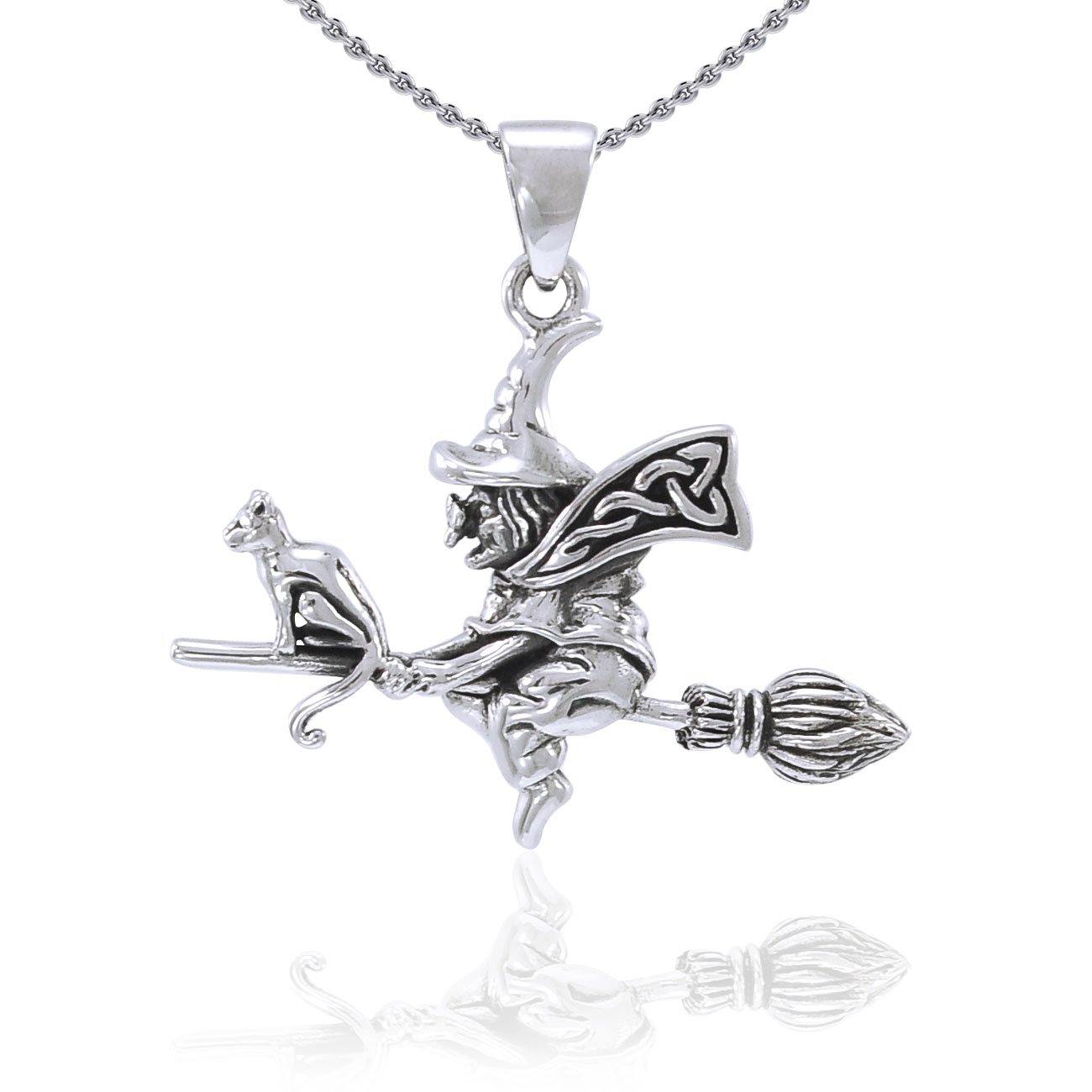 Celtic Knot Cat Witch Pendant TPD4248
