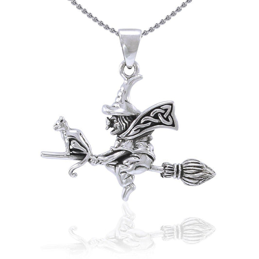 Celtic Knot Cat Witch Pendant TPD4248