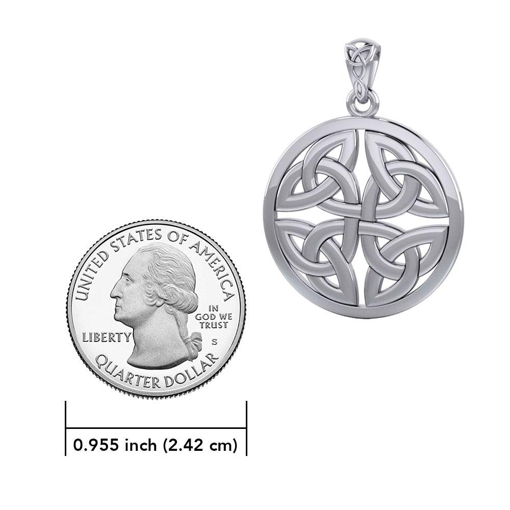 Celtic Trinity Quaternary Knot Silver Pendant TPD4637