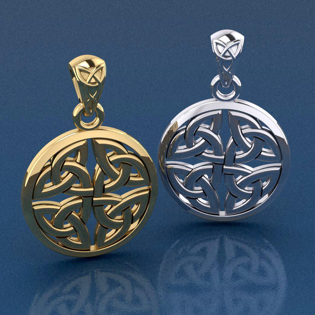 Celtic Trinity Quaternary Knot Silver Pendant TPD4637