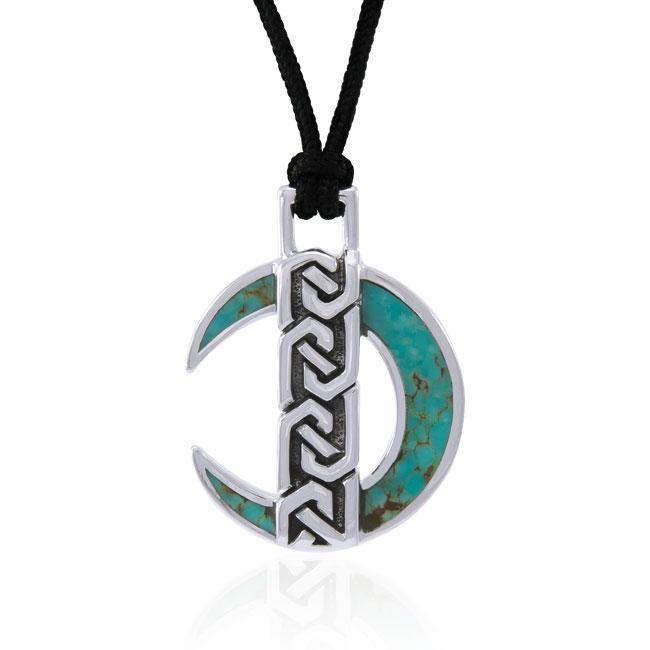 Celtic Crescent Moon Sterling Silver Pendant TPD4675