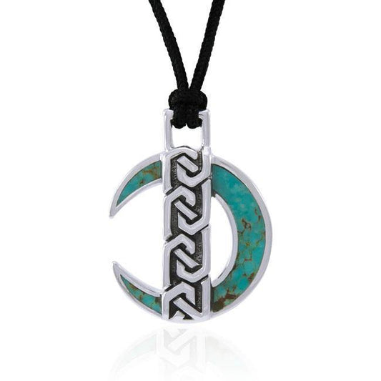 Celtic Crescent Moon Sterling Silver Pendant TPD4675