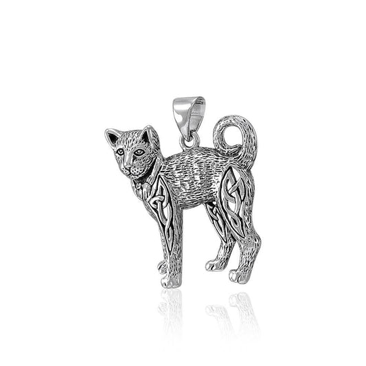 Celtic Cat Silver Pendant TPD5018