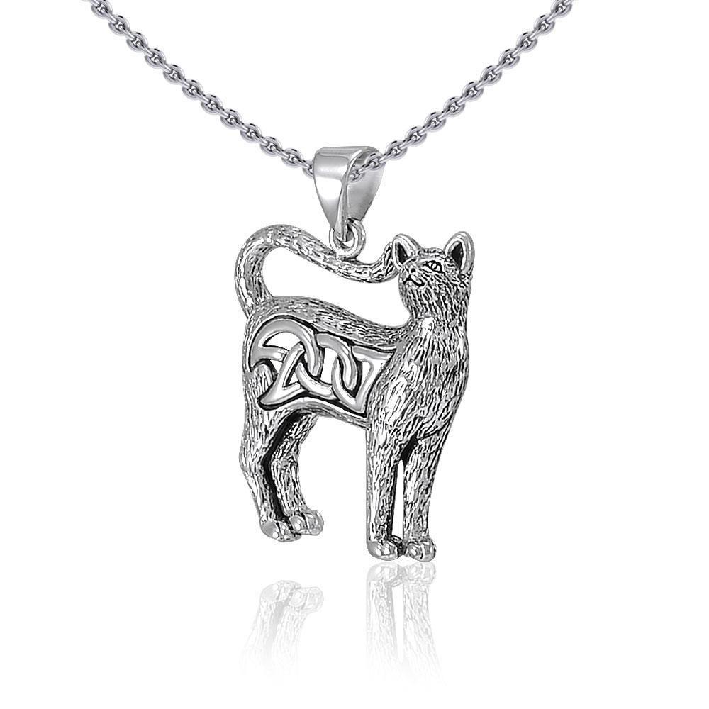 Celtic Cat Silver Pendant TPD5019