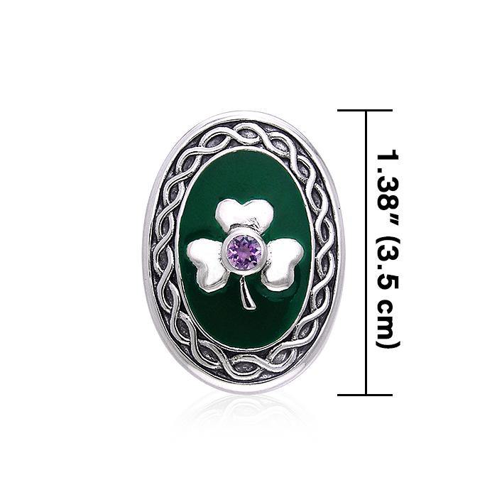 Celtic Knotwork Shamrock Silver Pendant TPD559