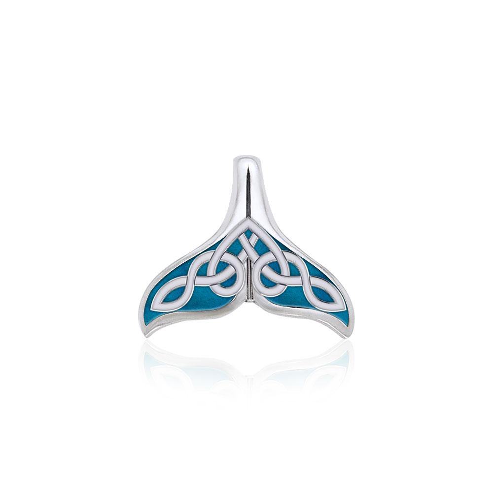 Celtic Whale Tail Silver Pendant with Enamel TPD5666