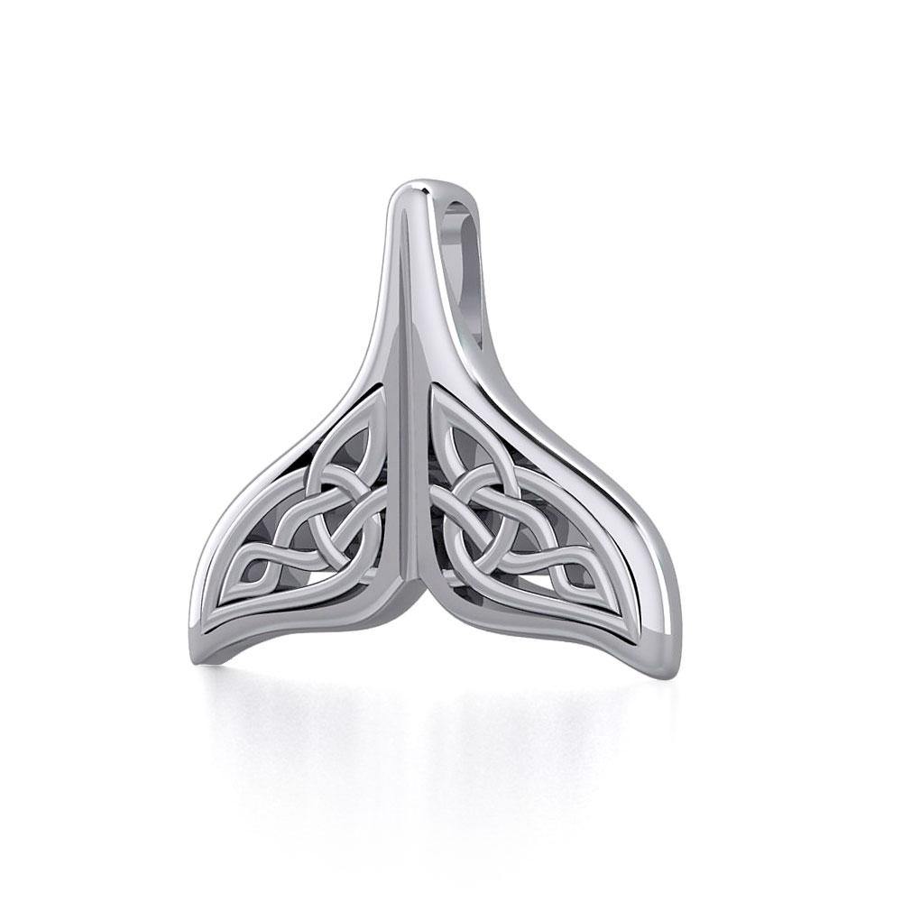 Celtic Knotwork Whale Tail Silver Pendant TPD5705