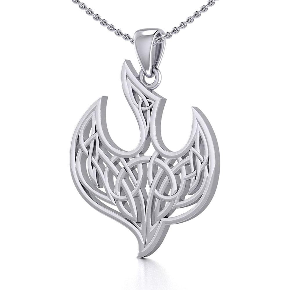 Celtic Knotwork Bird Silver Pendant TPD5716
