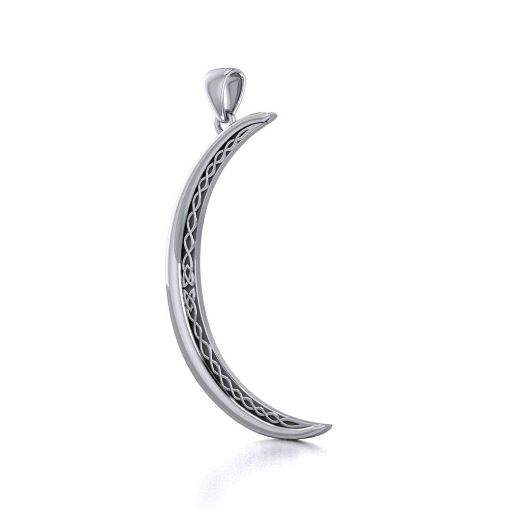 Crescent Moon with Celtic Design Large Pendant TPD5835