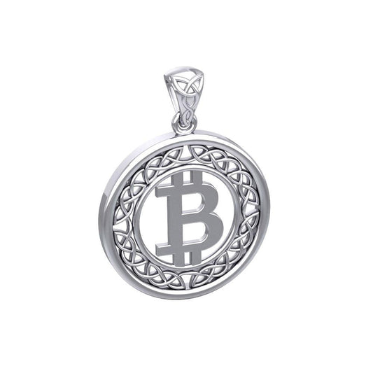 Celtic Bitcoin Sterling Silver Small Pendant TPD5864