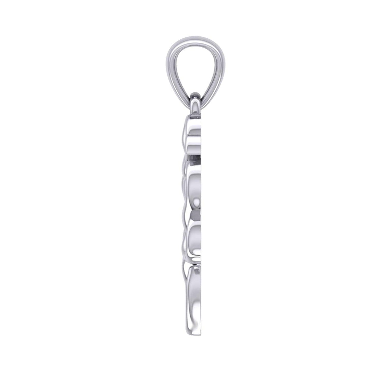 Triple Celtic Knotwork Heart Silver Pendant TPD5914