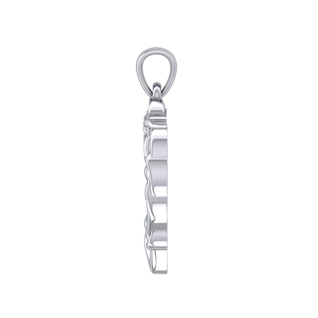 Double Horses in The Celtic Heart Silver Pendant TPD6027