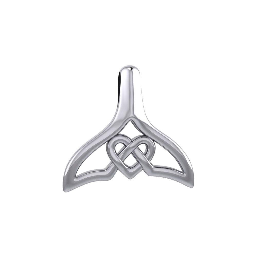Whale Tail and Celtic Heart Silver Pendant TPD6050