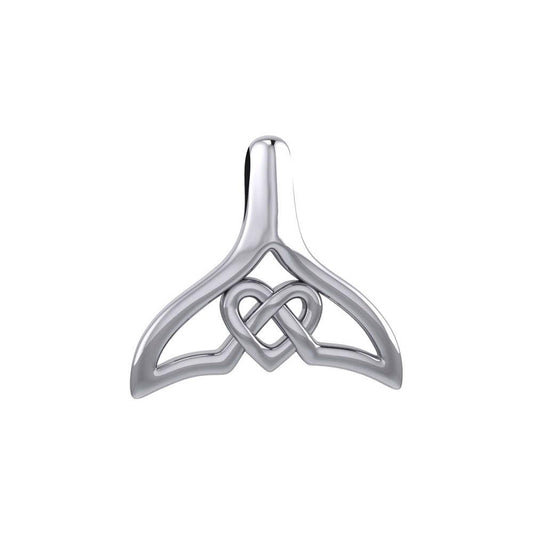 Whale Tail and Celtic Heart Silver Pendant TPD6050