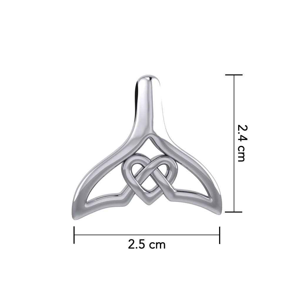 Whale Tail and Celtic Heart Silver Pendant TPD6050