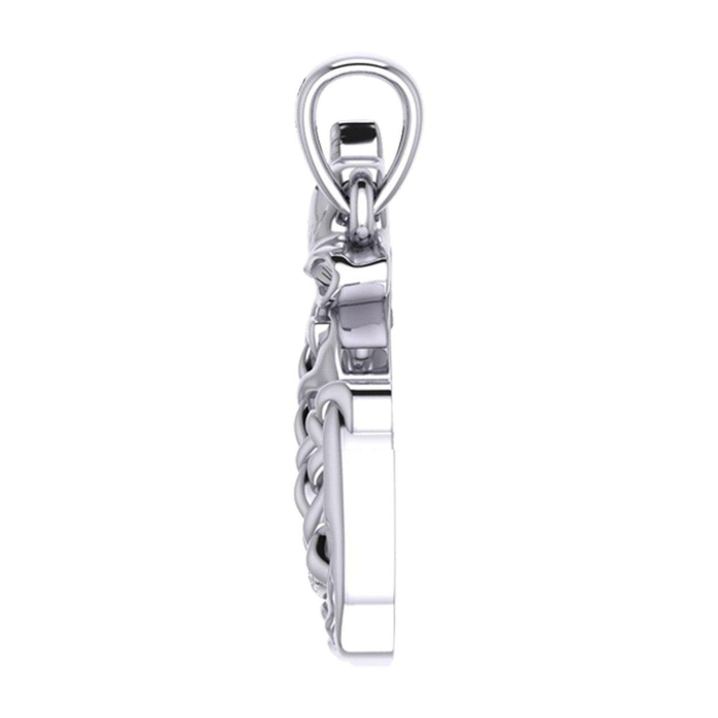 Celtic Spirit Howling Wolf Design for Unique Style Sterling Silver Pendant BY Peter Stone Jewelry TPD6138