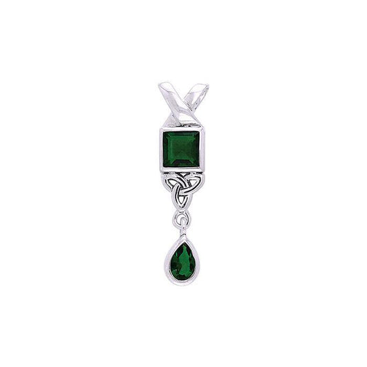 Celtic Knotwork and Gems Silver Pendant TPD701