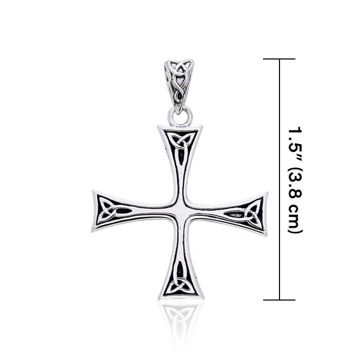 TPD987 Celtic Trinity Knot Cross Silver
