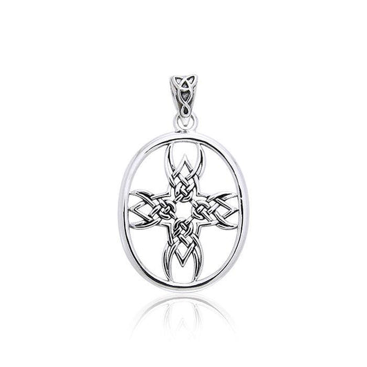 Celtic Knotwork Tribal Cross Silver Pendant TPD989