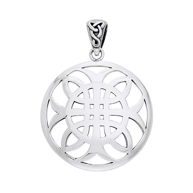 Celtic Knotwork Cross of Harmony Silver Pendant TPD991
