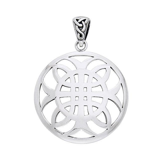 Celtic Knotwork Cross of Harmony Silver Pendant TPD991