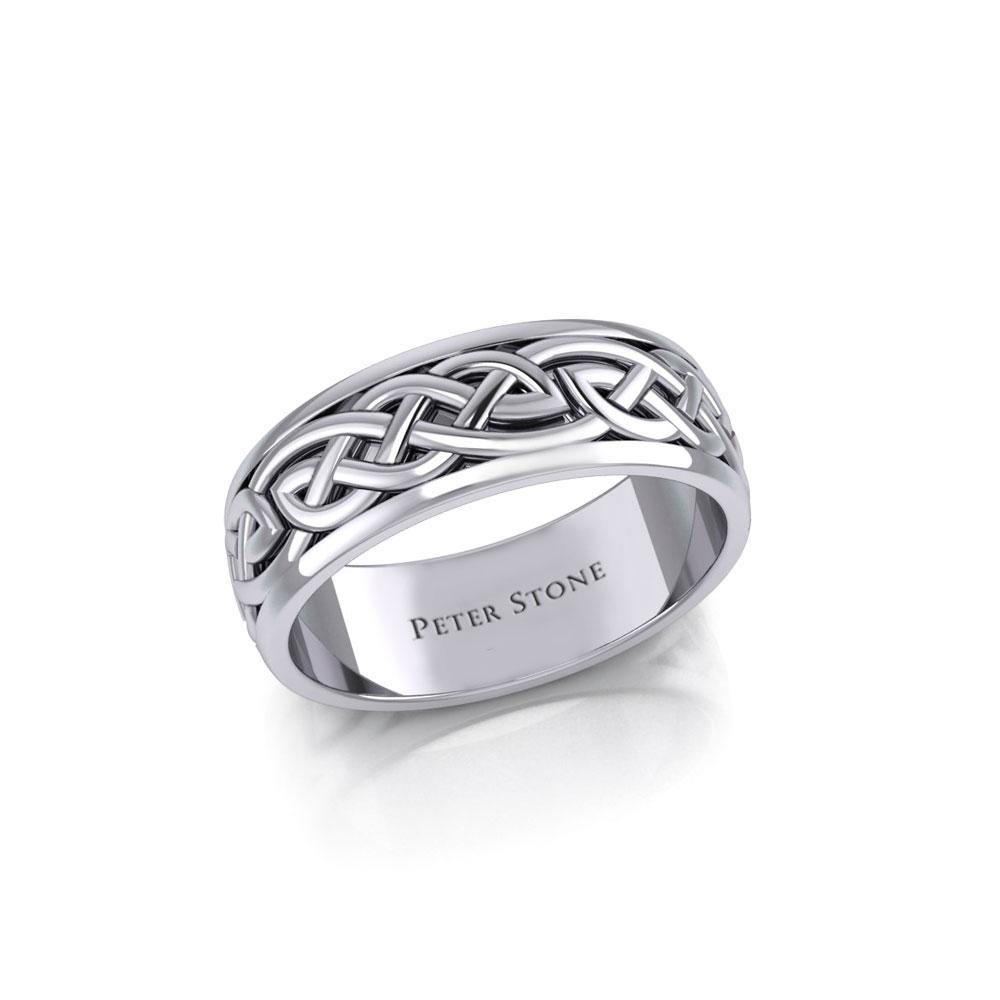 Celtic Knotwork Silver Wedding Spinner Ring TR1757